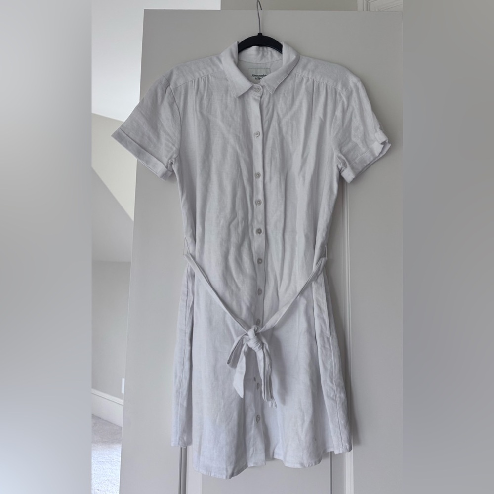 Abercrombie & Fitch White Mini Shirt Dress